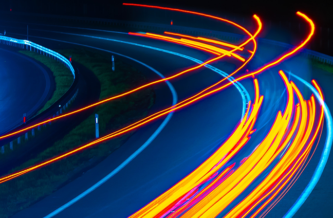 Abstract picture of a colourful highway.