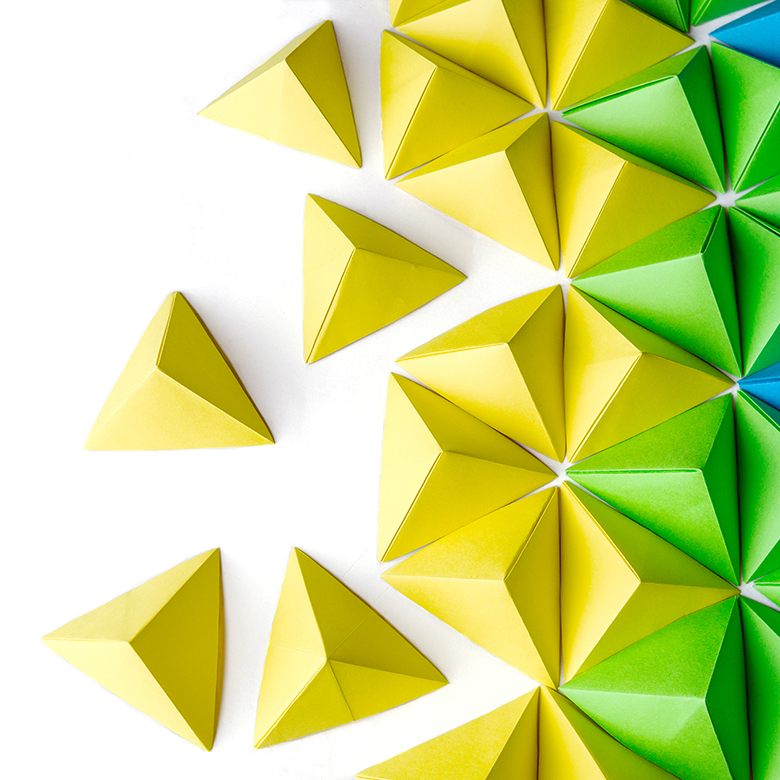 yellow and green arrows - abstract depiction of transformation